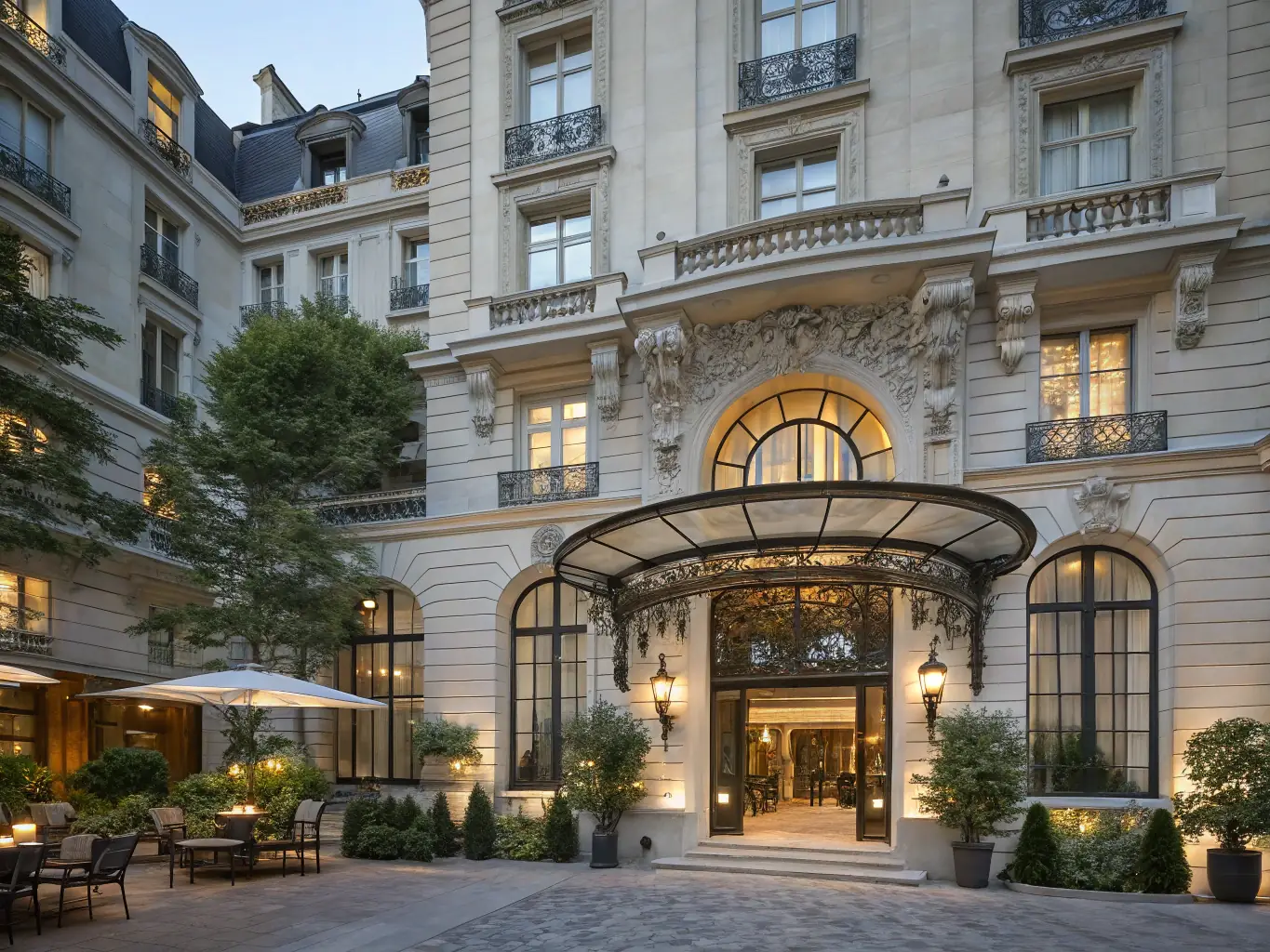 A cozy image of a charming boutique hotel in a European city, highlighting its unique character and inviting ambiance, ideal for a cultural getaway.